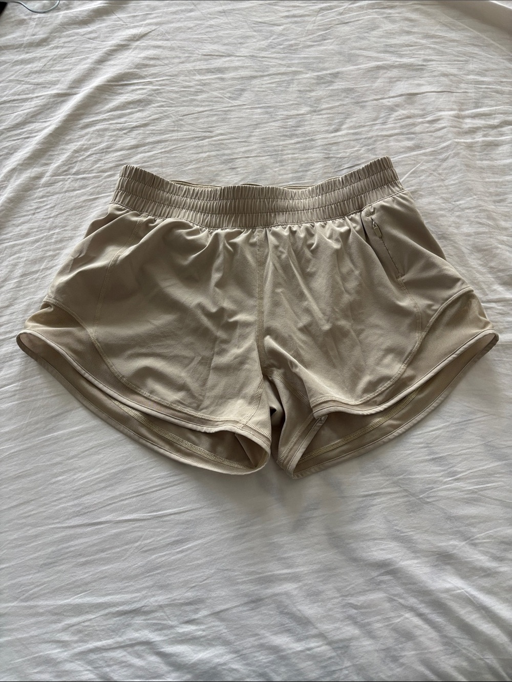 Aritzia Lightweight Athletic Shorts in Beige